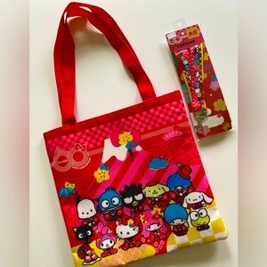 Sanrio 60th Anniversary tote with matching NEW lanyard